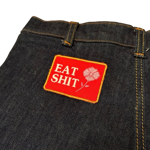 Sugar High Love Stoned Woody Short Denim Booty short with pockets Naughty words - Picture 2 of 15